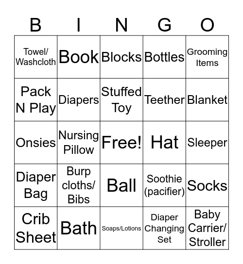 Gift Bingo Card