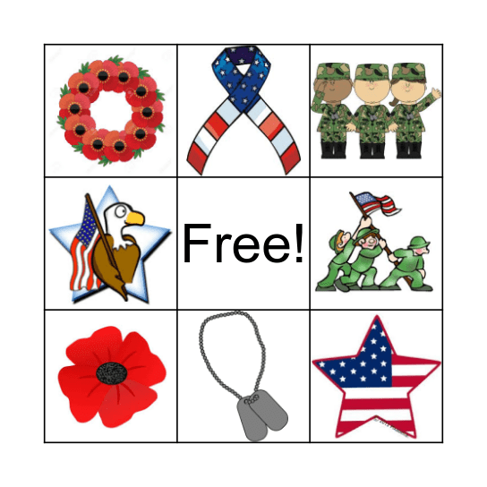 Veteran's Day Bingo Card