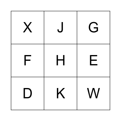 Alphabet Bingo Card