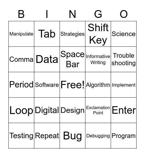 Science Bingo  Bingo Card