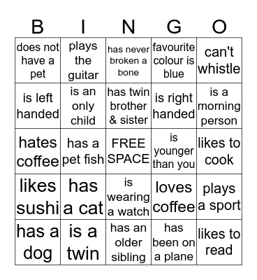Icebreaker BINGO Card