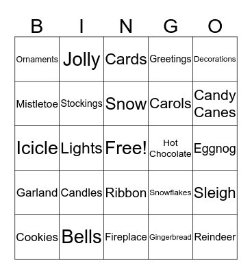 Holiday Bingo Card
