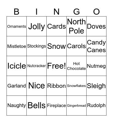 Holiday Bingo Card