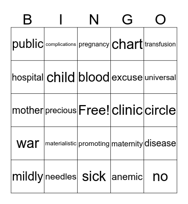 No Excuses! Bingo Card