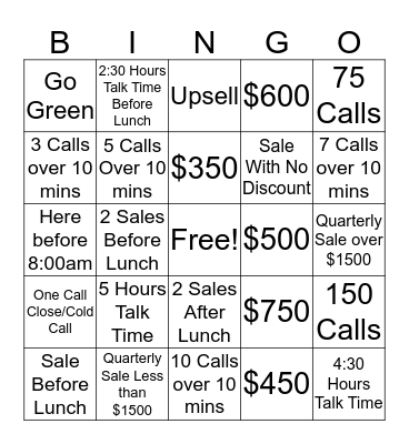 Networx Bingo Card