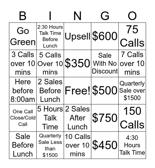 Networx Bingo Card