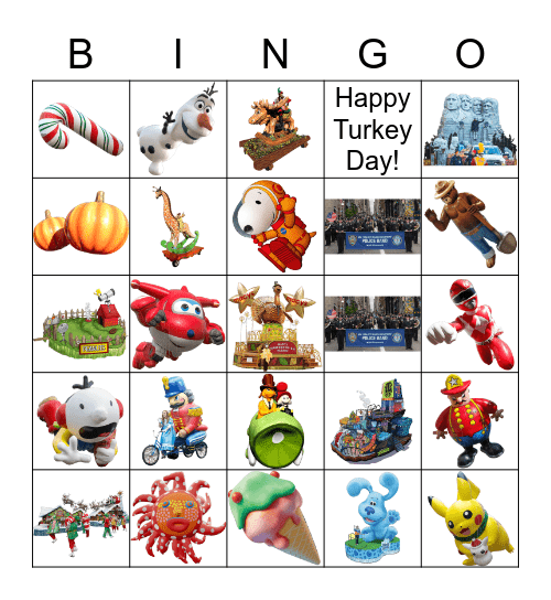 Macy's Thanksgiving Day Parade Bingo! Bingo Card