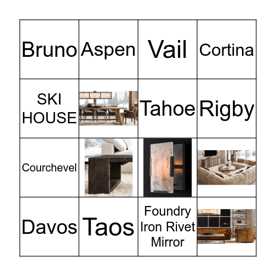 SKI HOUSE BINGO Card