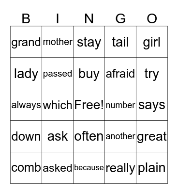 Module 4 Bingo Card