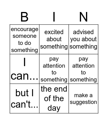 320 Bingo Card