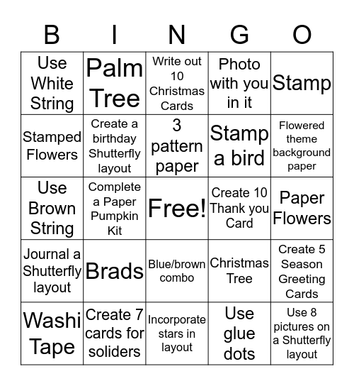 Card making Bingo Card