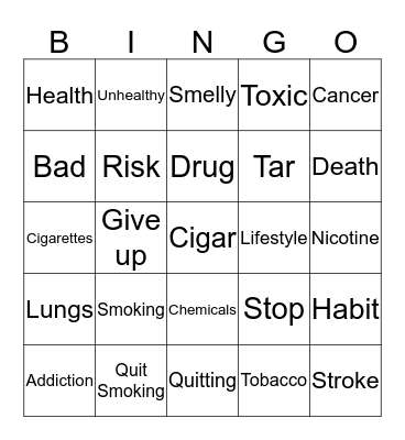 Smoking Bingo Card