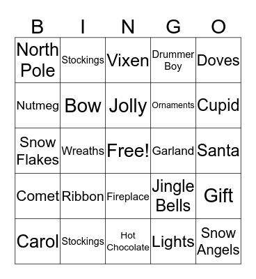Holiday Bingo Card