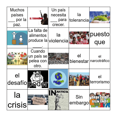 Loteria: Los problemas actuales Bingo Card