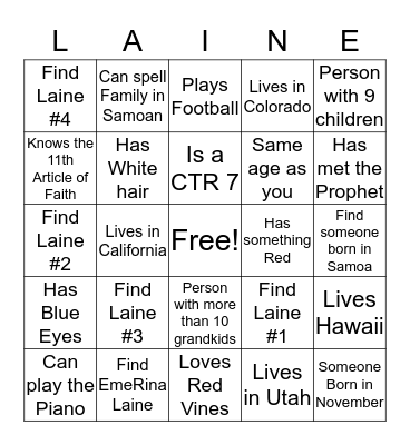Happy 100th Birthday Grandma Laine Bingo Card
