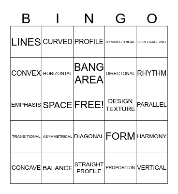 Principles of Hair Design Bingo Card