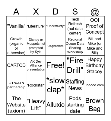 Town Hall Nov '19 Bingo Card