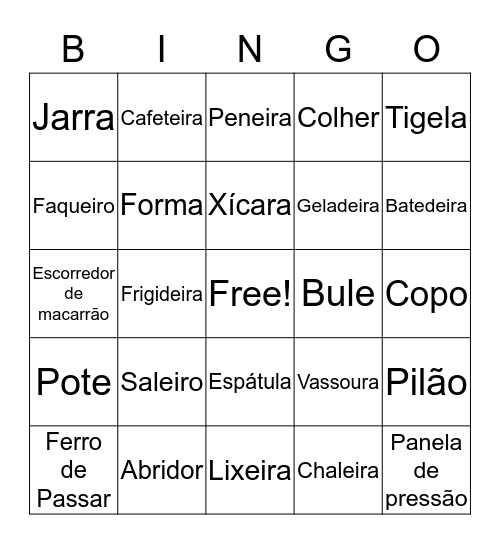 Chá da Vitória Bingo Card