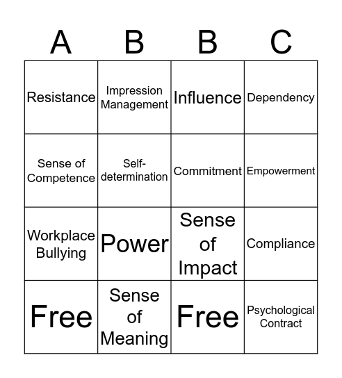 Power and Politics Bingo Card