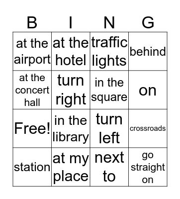 Lesson 1B Bingo Card