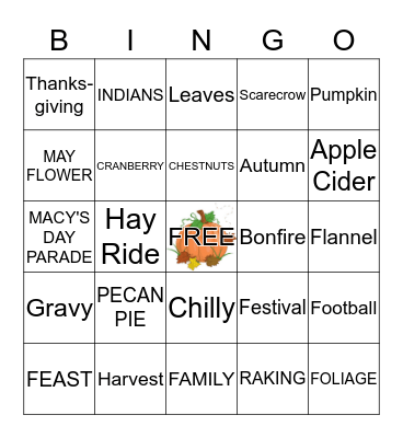 FALL Bingo Card