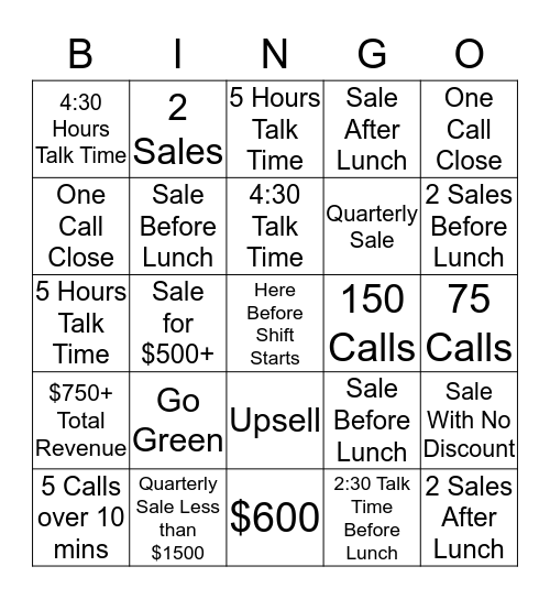 Networx Bingo Card