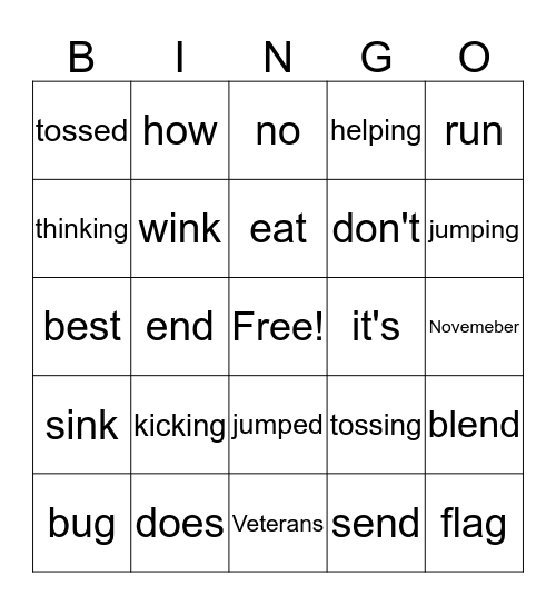 Unit 2, Week 3 Bingo Card