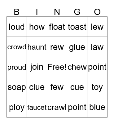 review Bingo Card