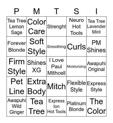 Paul Mitchell Bingo Card