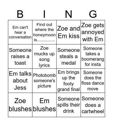 Hens Party Bingo  Bingo Card
