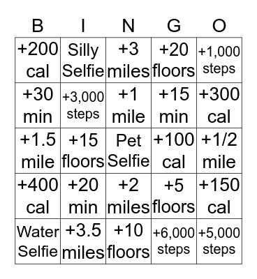 Solo Bingo Fun Bingo Card