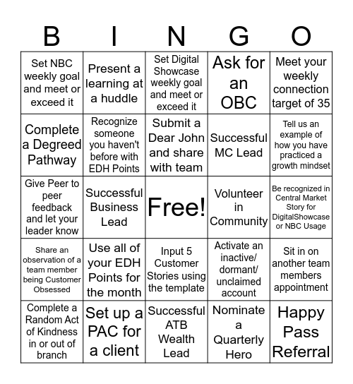 BINGO OBSESSION Bingo Card