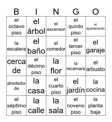 La Casa Bingo Card