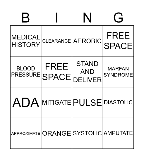 PPE Bingo Card