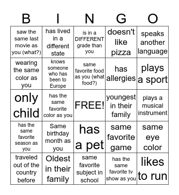 Delegation BINGO Card