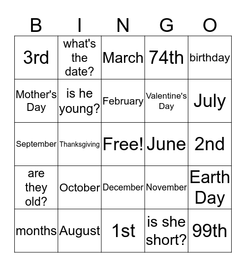 Review Bingo Card