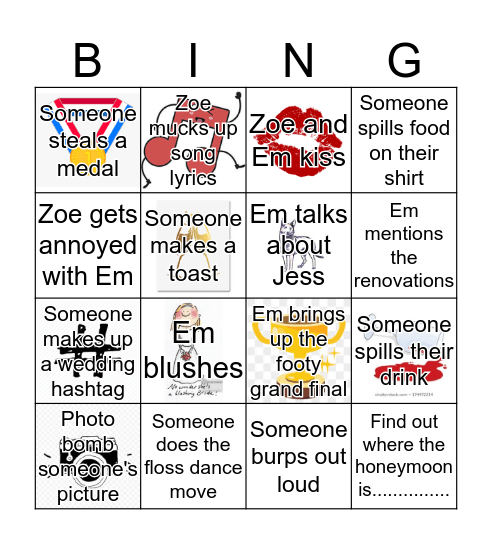 Hens Party Bingo  Bingo Card