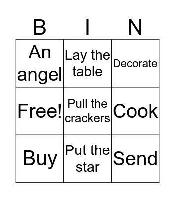 Christmas  Bingo Card