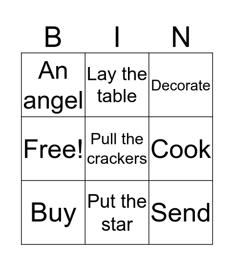 Christmas  Bingo Card