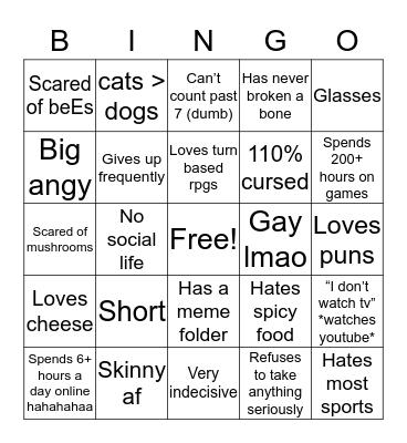 Iruu Bingo Card