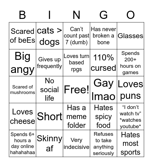 Iruu Bingo Card