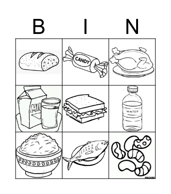 Lunch Bingo Card