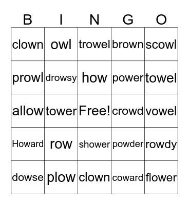 ow Bingo Card