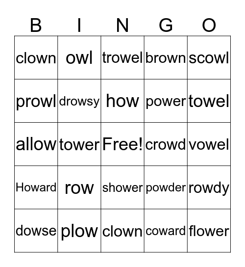 ow Bingo Card