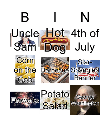 4th of July Bingo Card