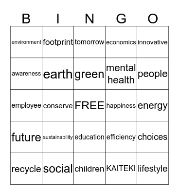 WK45 KAITEKI Bingo Card