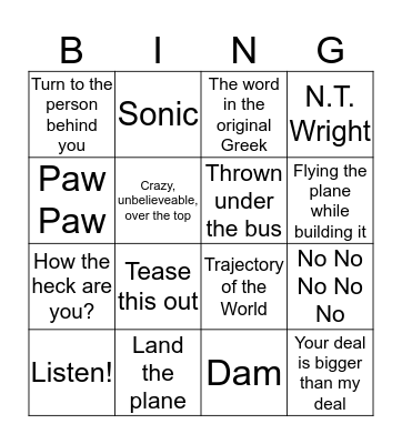 Ron Lewis Bingo Card