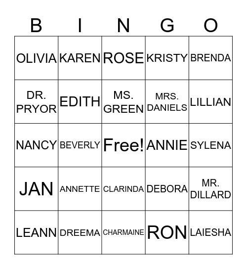 HOLIDAY FUN Bingo Card