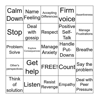 Second Step Bingo- Morris's Class Bingo Card