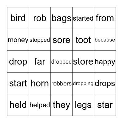 27RM E&G Bingo Card